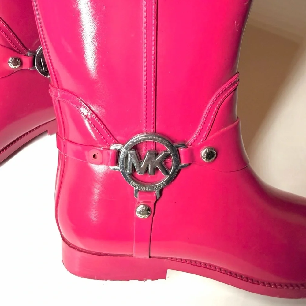 Michael Kors Girls Brea Fulton Fuchsia Rain Boots Size - 3